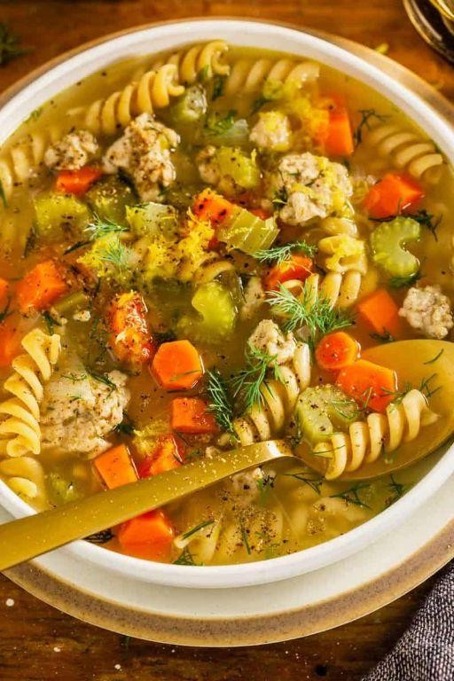 Classic Ground Chicken Noodle Soup