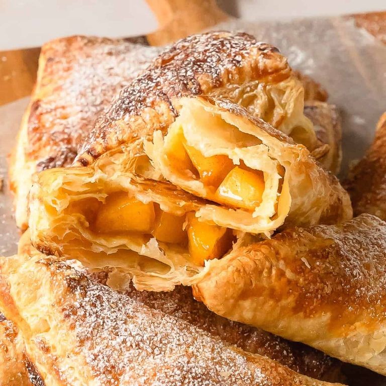 Classic Peach Turnovers with Flaky Puff Pastry