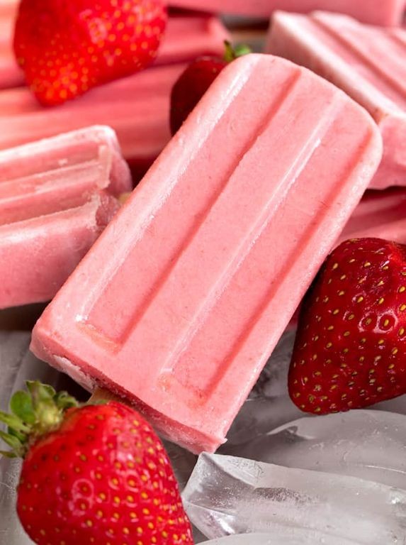 Classic Strawberry Yogurt Popsicles