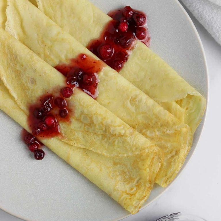 Classic Swedish Pancakes with Lingonberry Jam