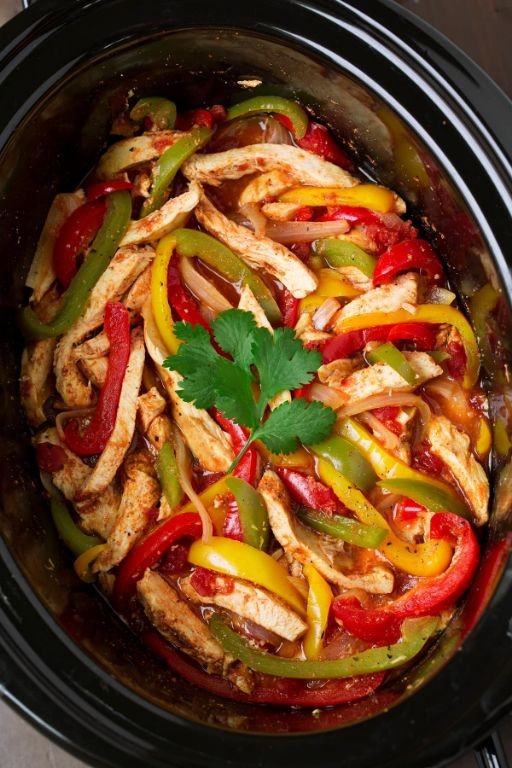 Clean Eating Slow Cooker Chicken Fajitas