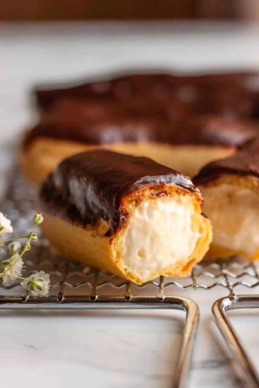 Clotted Cream and Chocolate Eclairs