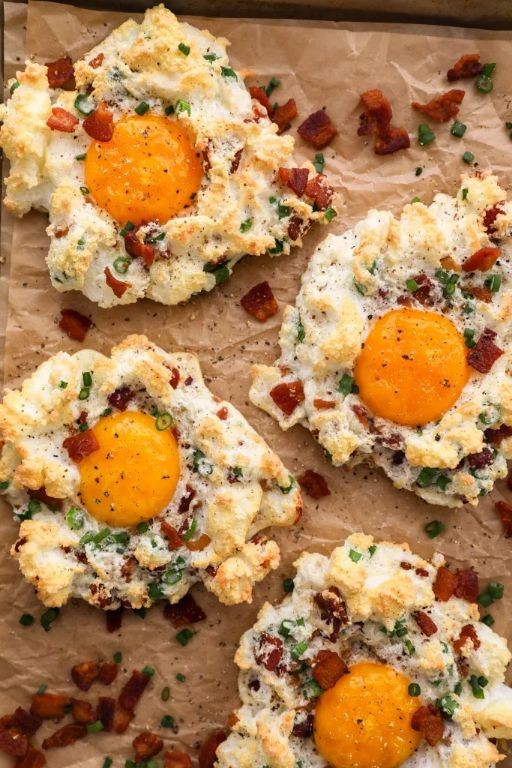 Cloud Eggs with Garlic and Parmesan
