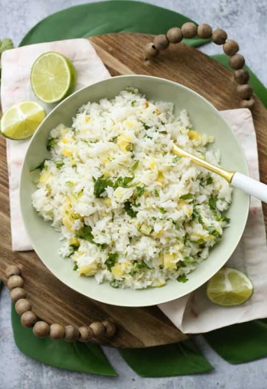 Coconut Cilantro Rice with Pineapple