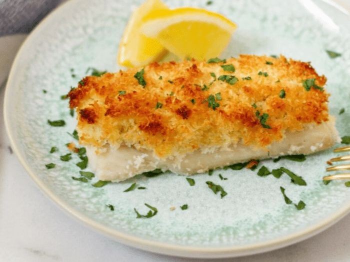 Coconut Crusted Baked Haddock