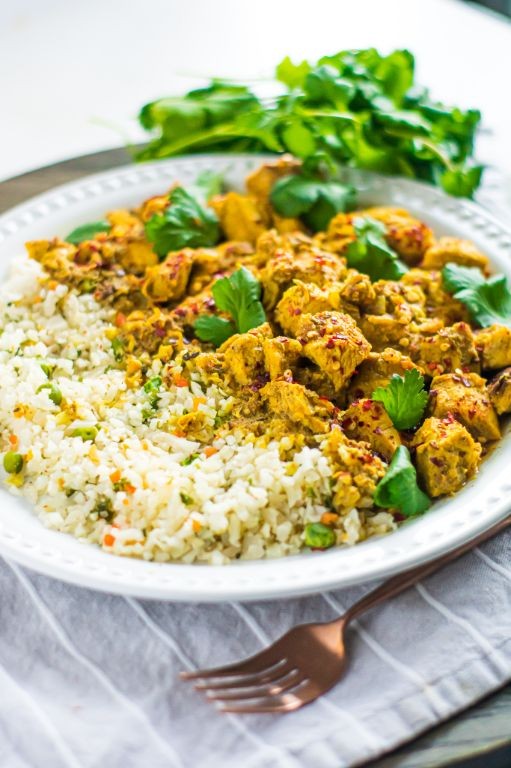 Coconut Curry Chicken with Cauliflower Rice