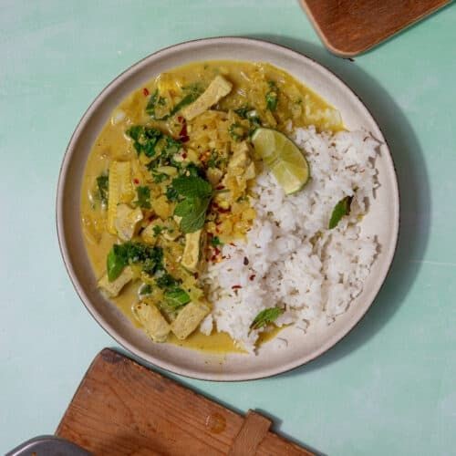Coconut Curry Pork Chunks with Basmati Rice