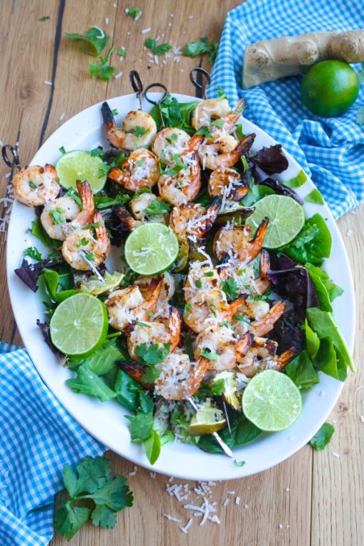 Coconut Lime Sweet Heat Shrimp Skewers