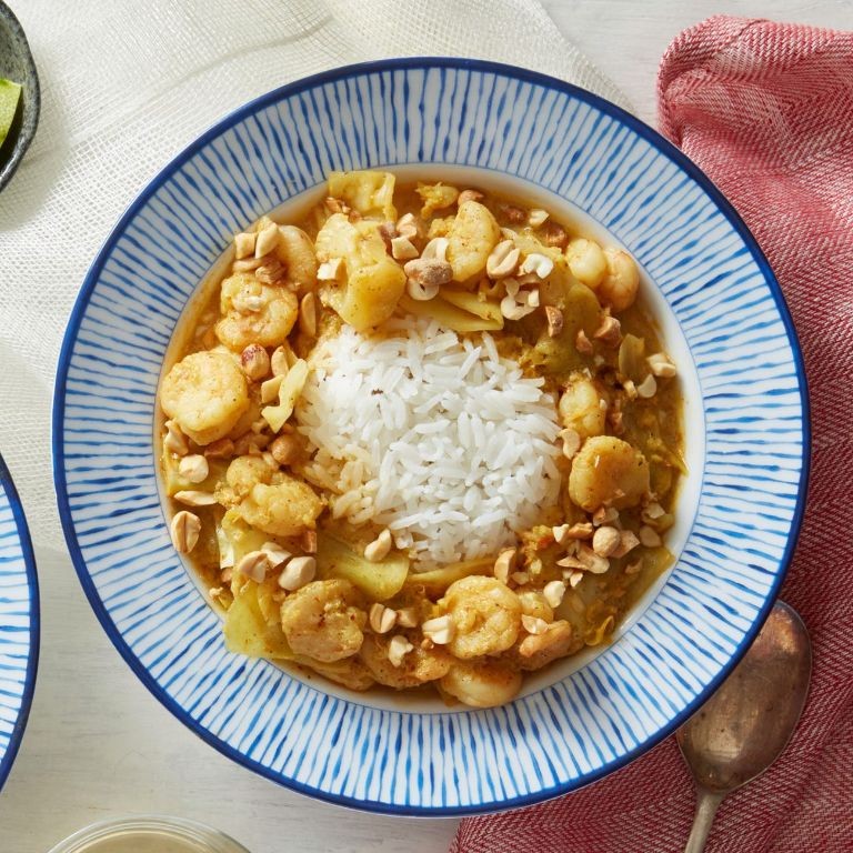 Coconut Milk Cabbage Rice with Shrimp