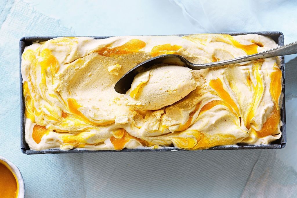 Coconut and Mango Swirl Ice Cream