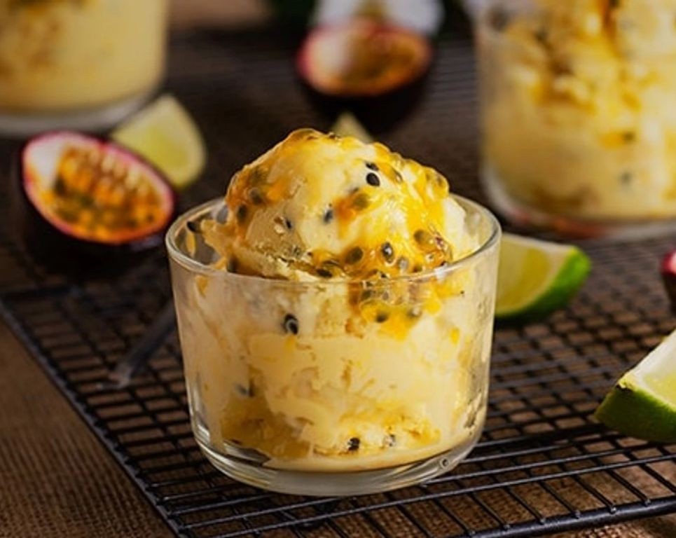 Coconut and Passion Fruit Ice Cream