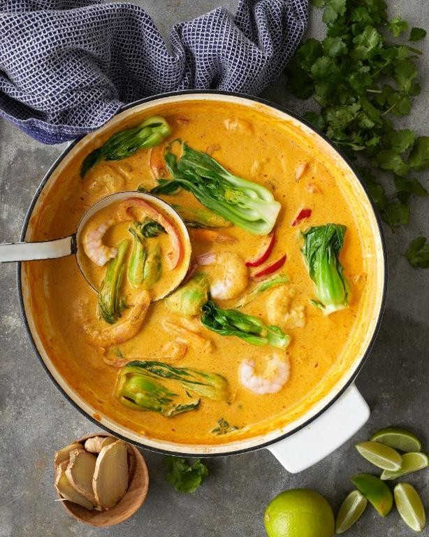 Coconut-Curry Shrimp with Bok Choy