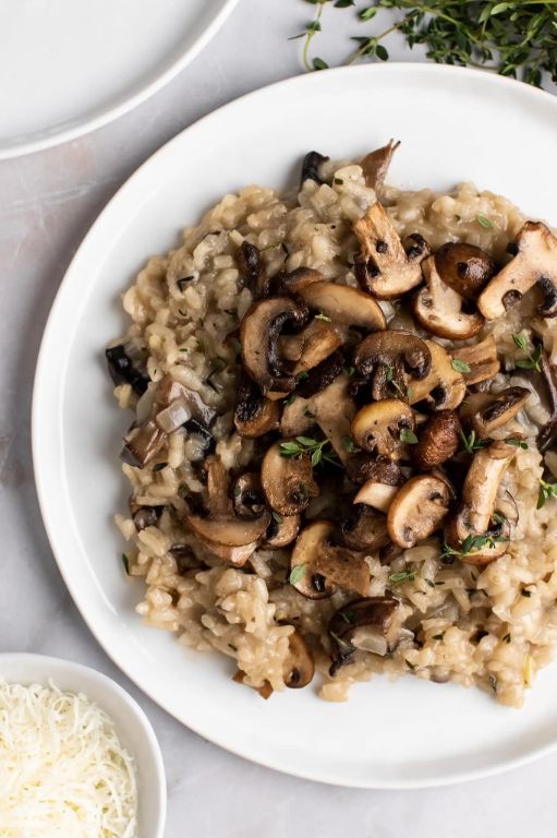 Cod and Mushroom Risotto with Parmesan