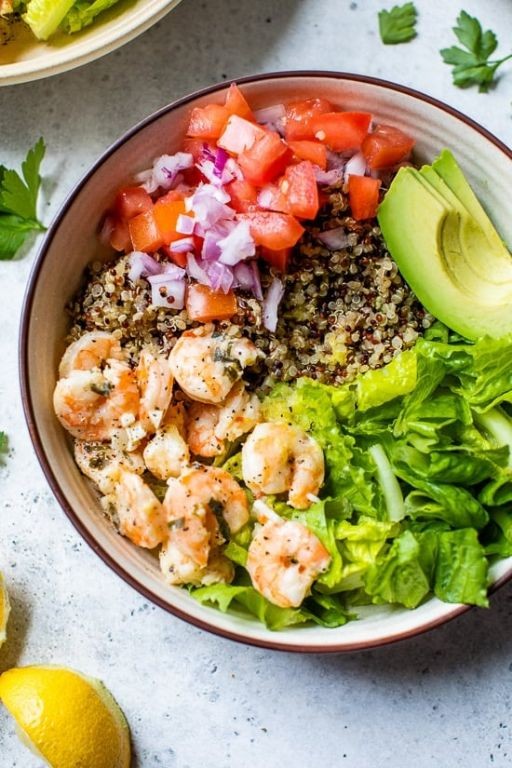 Cold Shrimp and Quinoa Bowl