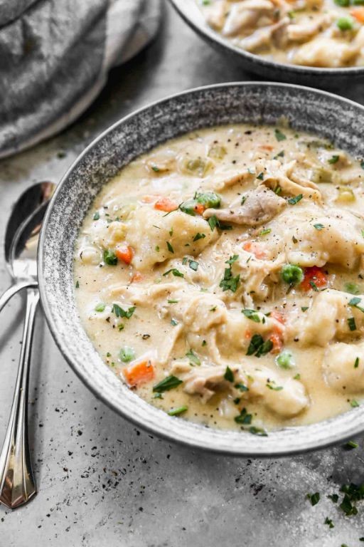 Comforting Shredded Chicken and Dumpling Soup