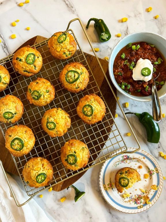 Corn and Jalapeño Savory Muffins