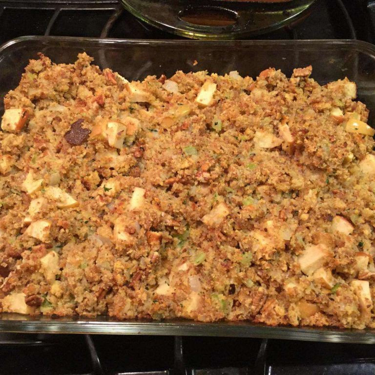 Cornbread Dressing with Apples and Pecans