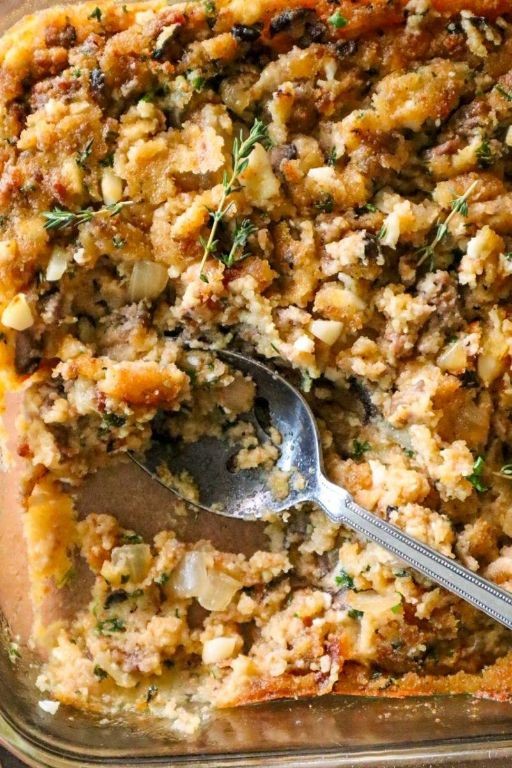 Cornbread Dressing with Roasted Garlic