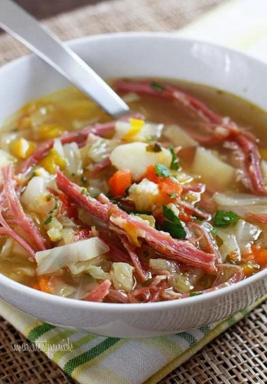 Corned Beef and Cabbage Soup with Potatoes