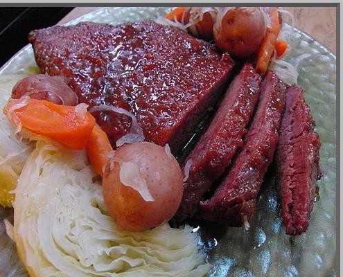 Corned Beef and Cabbage with Brown Sugar Glaze