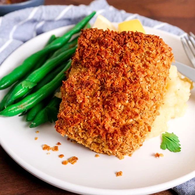 Cornflake-Crusted Fried Flounder with Honey Mustard