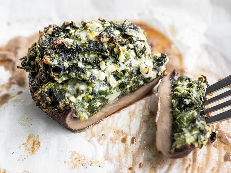 Cottage Cheese and Spinach Stuffed Mushrooms