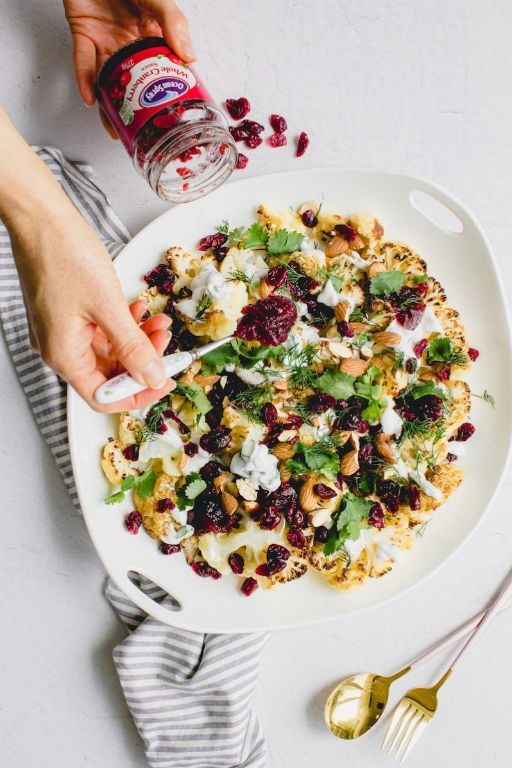 Cranberry Almond Cauliflower Salad
