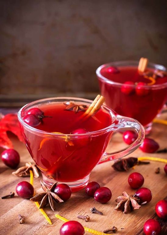 Cranberry Hot Toddy with Orange Zest