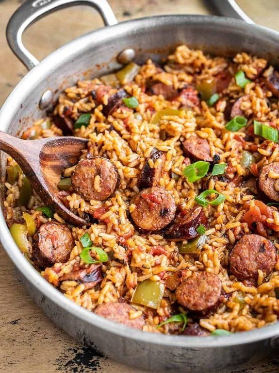 Crappie Jambalaya with Rice and Sausage
