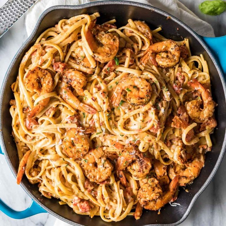 Crawfish Pasta with Cajun Spiced Shrimp