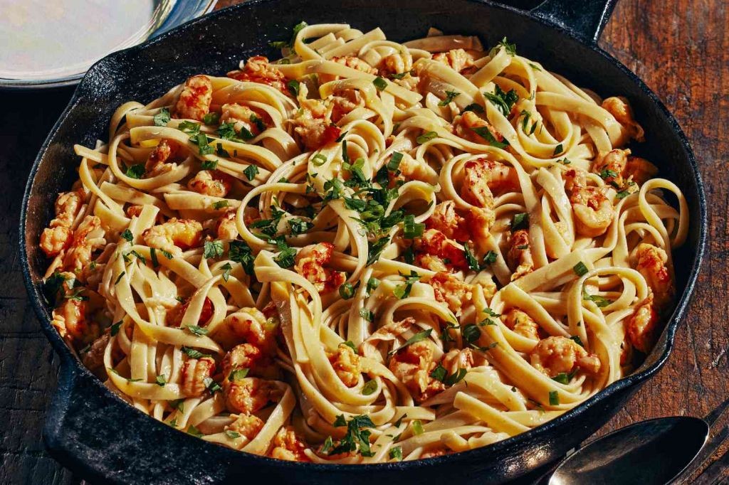 Crawfish Pasta with Fresh Herbs and Parmesan