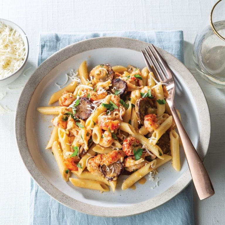 Crawfish and Andouille Sausage Pasta