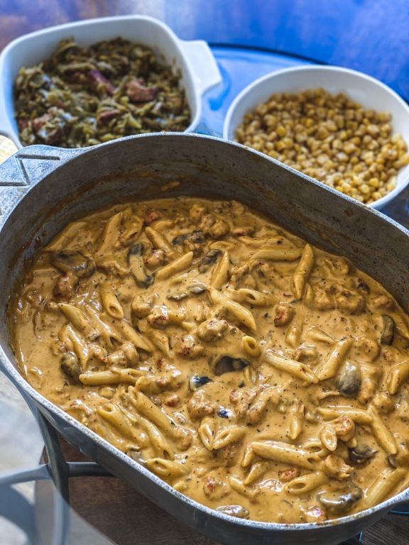 Crawfish and Mushroom Pasta Bake