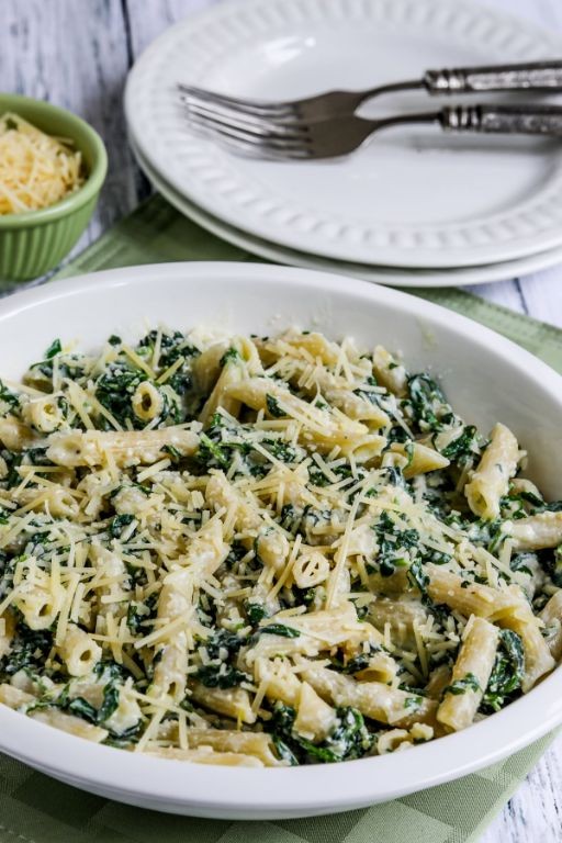 Creamy Arugula and Spinach Pasta