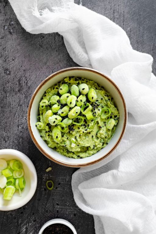 Creamy Avocado Shelled Edamame Dip