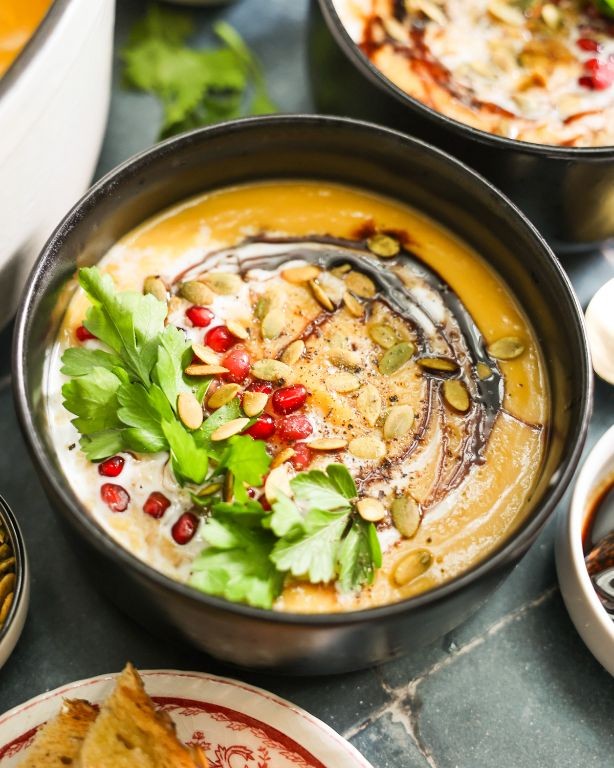 Creamy Banana Squash Soup with Coconut Milk