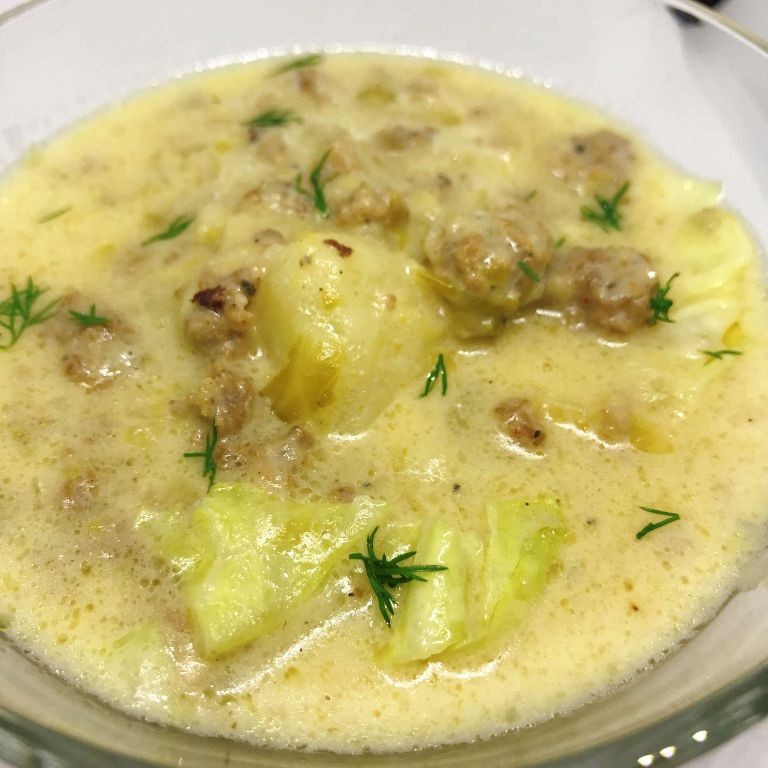 Creamy Cabbage and Sausage Soup