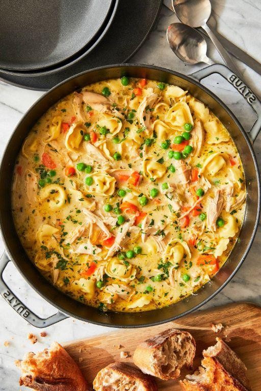 Creamy Chicken Tortellini Soup