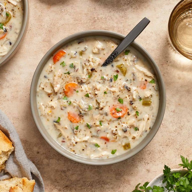 Creamy Chicken and Wild Rice Crockpot Soup
