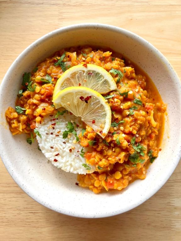 Creamy Coconut Lentil and Chicken Curry