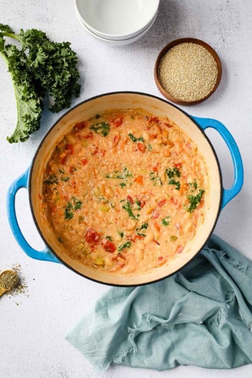 Creamy Coconut Quinoa and Kale Soup