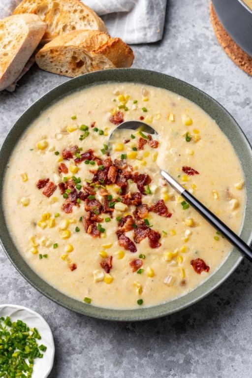 Creamy Cod Chowder with Corn and Bacon