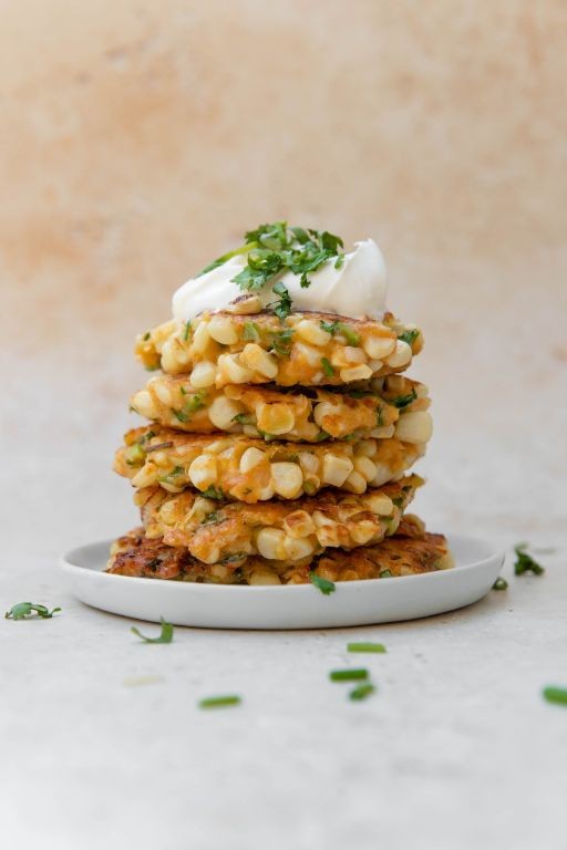 Creamy Corn Fritters with Cream Cheese Glaze