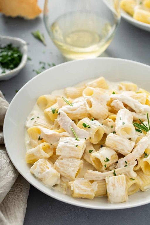 Creamy Goat Cheese and Chicken Pasta Bake