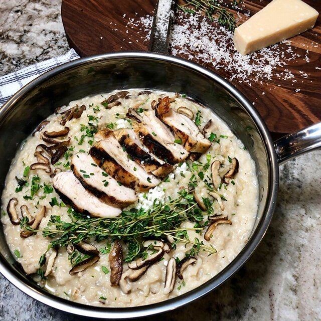Creamy Goat Cheese and Chicken Risotto