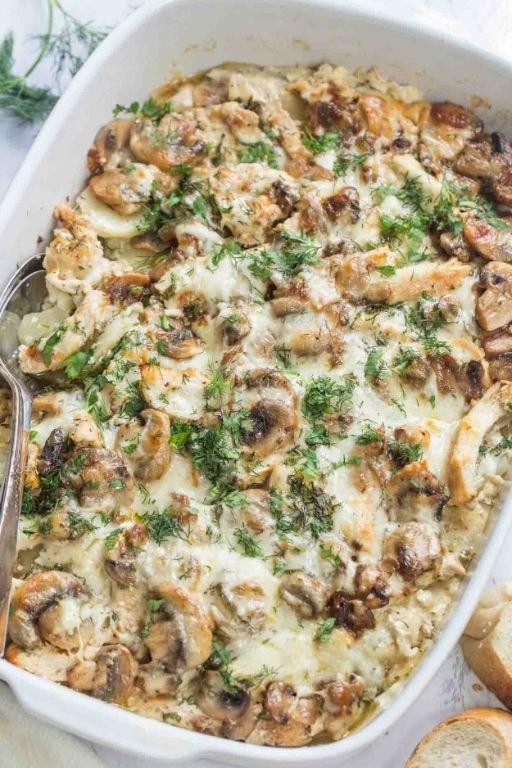 Creamy Mushroom Chicken and Potato Casserole