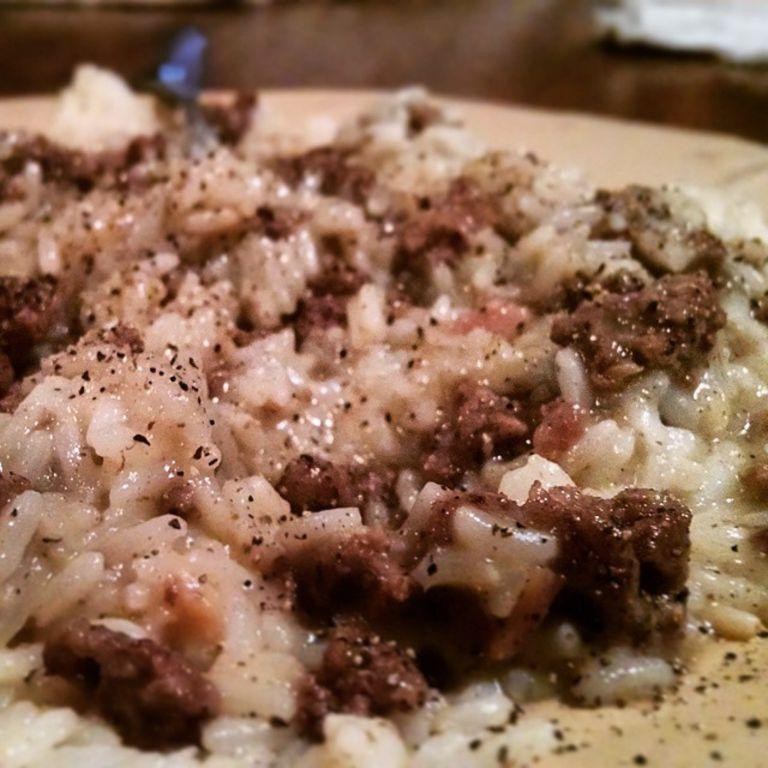 Creamy Mushroom Hamburger and Rice