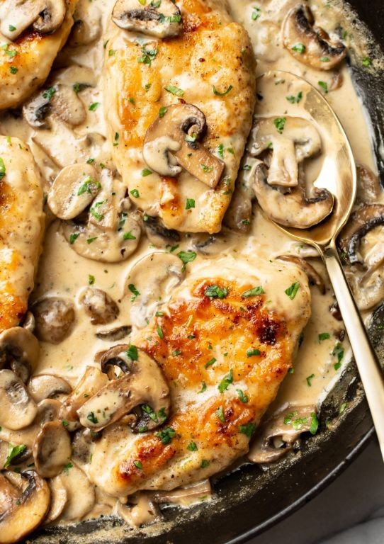 Creamy Mushroom Split Chicken Breast