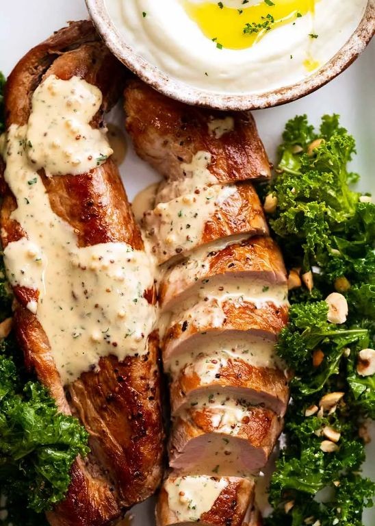 Creamy Mustard Pork Medallions