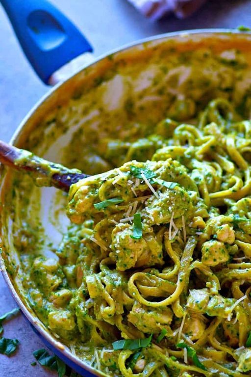 Creamy Pesto Chicken Alfredo